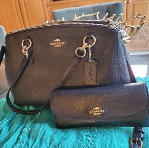 Coach saffiano leather crossbody and wallet